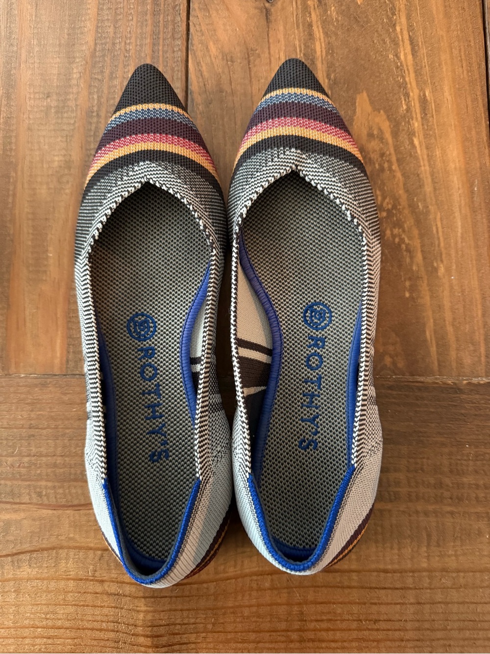 Rothy's Pointed Toe “Inverse Stripe” Flats - OG discontinued style